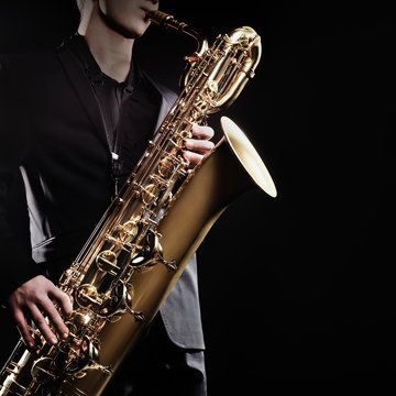 Saxophone baritone jazz music