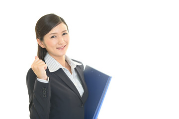 ガッツポーズのOL