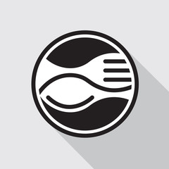 monochrome icon with fork and spoon