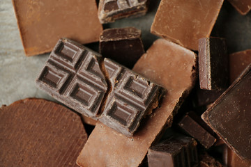Set of chocolate, closeup
