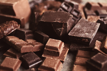 Set of chocolate, closeup