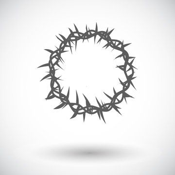 Crown of thorns single icon.
