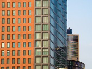 Fototapeta premium Facades of skyscrapers in the center of Frankfurt, Germany