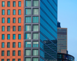 Fototapeta na wymiar Facades of skyscrapers in the center of Frankfurt, Germany