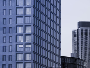 Facades of skyscrapers in the center of Frankfurt, Germany