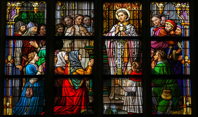 Stained Glass of Holy Communion in Den Bosch Cathedral