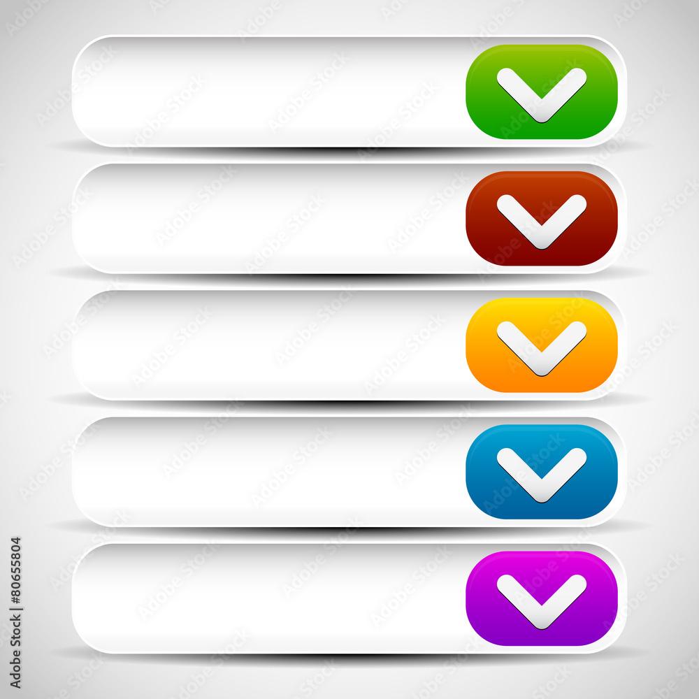 Poster rounded drop down button templates