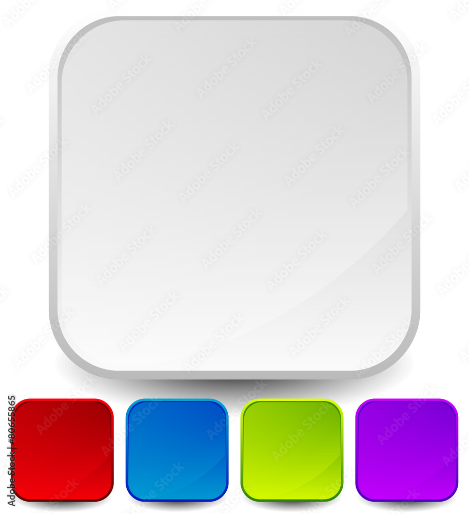 Poster Stylish empty icon backgrounds, rounded squares with glossy effe