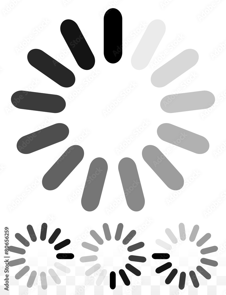 Aufkleber Simple preloader, buffer shapes. Rounded rectangles in circle fo