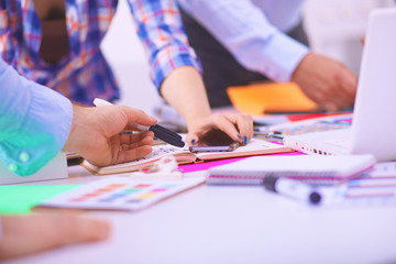 Young business people working at office on new project