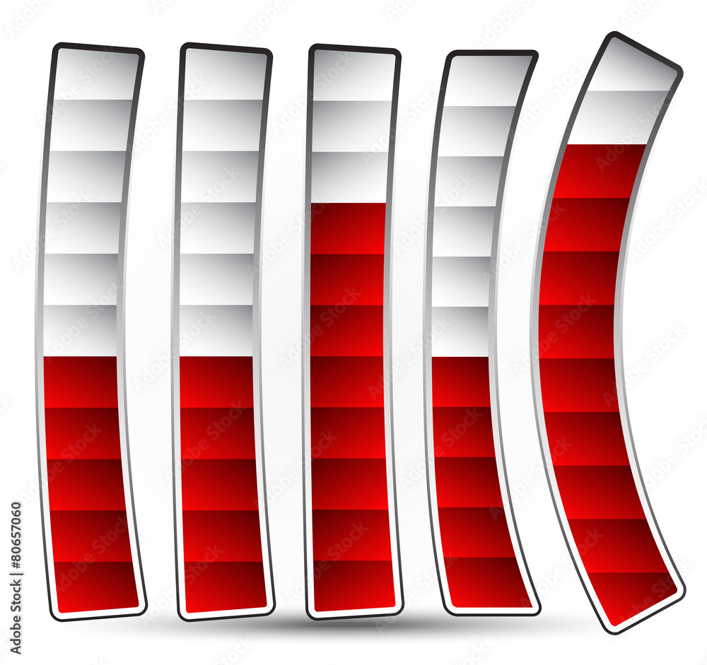 Poster stylish loading bars, meters, benchmark or level indicator eleme