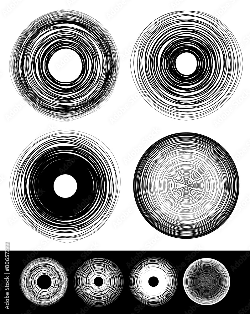 Poster concentric circles with deformation and effect