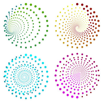 Stylish dotted design elements, motifs