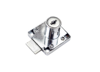 Small furniture lock, isolated on white background