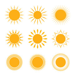 Set of vector symbol of sun