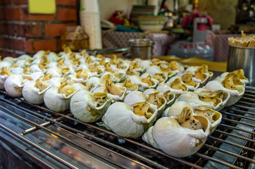 Grill snails in Jiufen,Taiwan