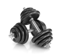 Naklejka premium Hantle na białym tle