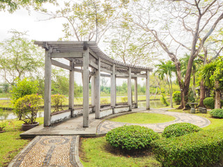 Outdoor wooden gazebo