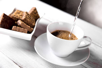 Natural traditional coffee, home ambient concept