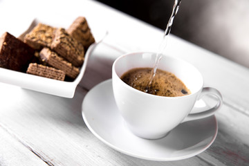 Natural traditional coffee, home ambient concept
