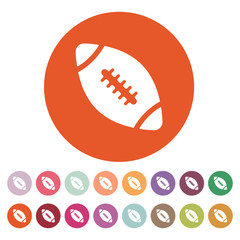 The football icon. Rugby symbol. Flat