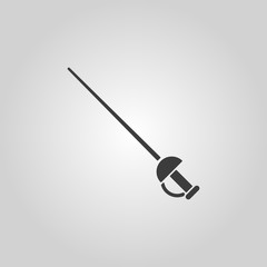 The sword icon. Epee symbol. Flat