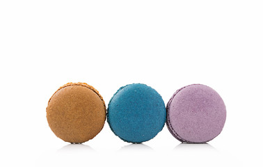 macaroons on white background