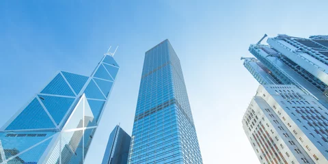 Zelfklevend Fotobehang Modern office buildings in Central Hong Kong. © orpheus26