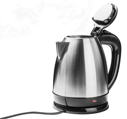Stainless Steel Electric Kettle on the white