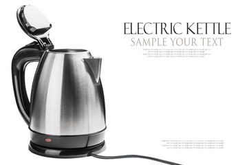 Stainless Steel Electric Kettle on the white background