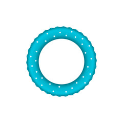 Blue pool ring with white dots