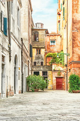 Fototapeta na wymiar Old houses Venice Italy.