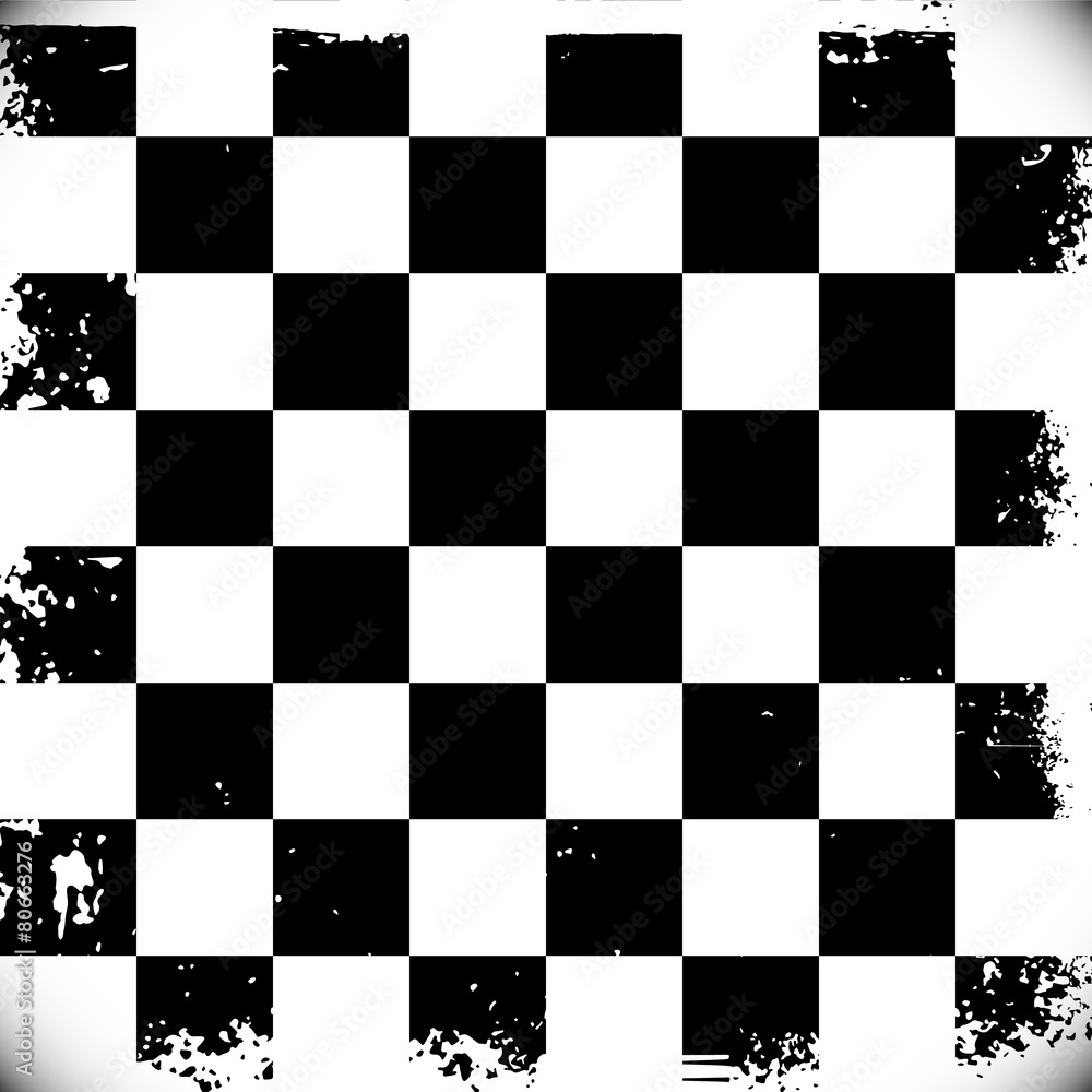 Poster checkered background with grungy edges