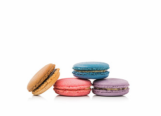 macaroons on white background