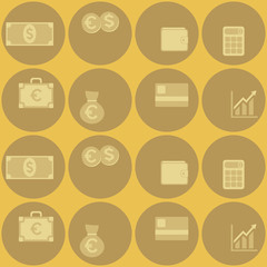 Seamless background with financial icons