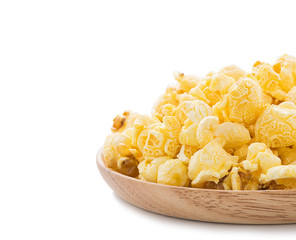 Caramel Popcorn isolated on white background