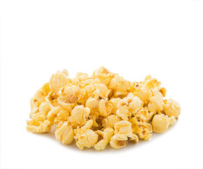 Caramel Popcorn isolated on white background