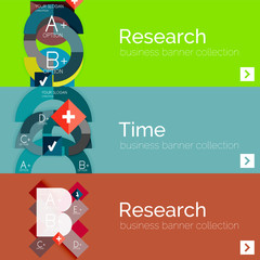 Flat modern info banner set