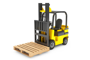 Forklift Truck with empty palette