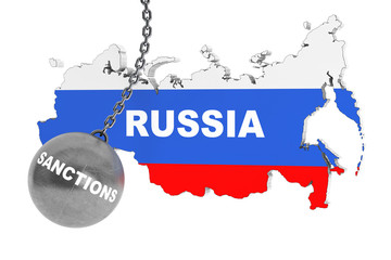 Sanctions Destroy Russia Concept
