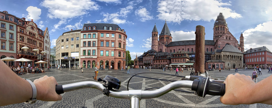 Markplatz Mainz Domplatz via Fahrrad