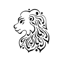 Lion head tattoo or logo.