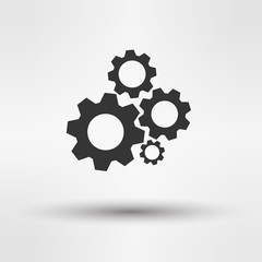 abstract background with settings web icon, flat design