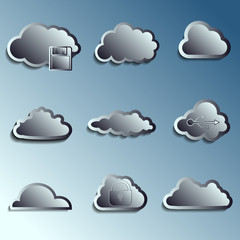 steel 3d vector clouds