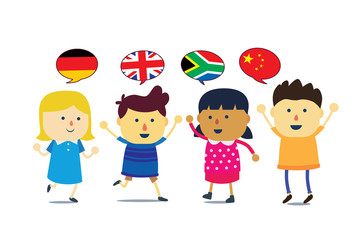 International Kids, boy and girl difference language