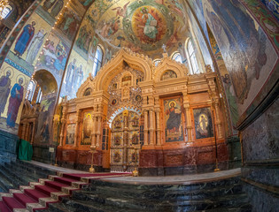 Fototapeta premium Interior of the Church of the Savior on Spilled Blood in Petersb