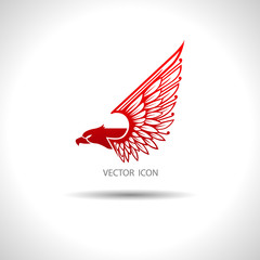 Icon with an eagle on a white background.