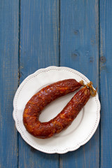 smoked sausage on plate