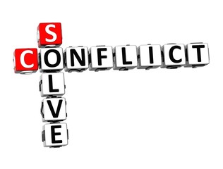 3D Crossword Conflict Solve on white background