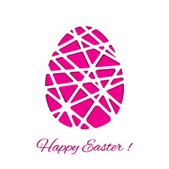 Happy Easter decorated paper egg, vector design